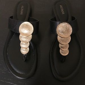 Alfani Sandals Harlquinbk2 Black2 NW with box